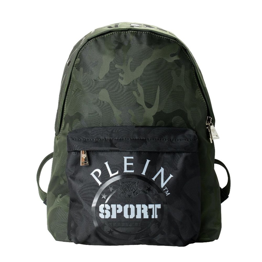Plein Sport Unisex Military Print Green "ZAINO EASTPAK" Backpack Bag